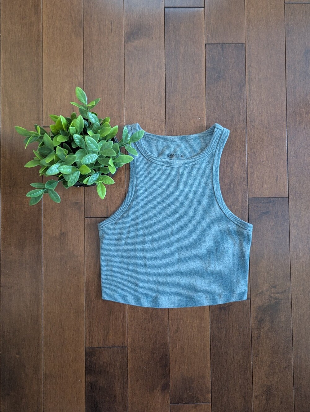 4/$25 WILD FABLE BASIC GREY RIBBED TANK TOP
